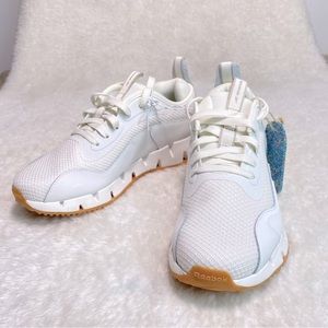 Reebok Women's Zig Dynamica Adventure Sneaker, White/Cream/Leopard, Size 8.5